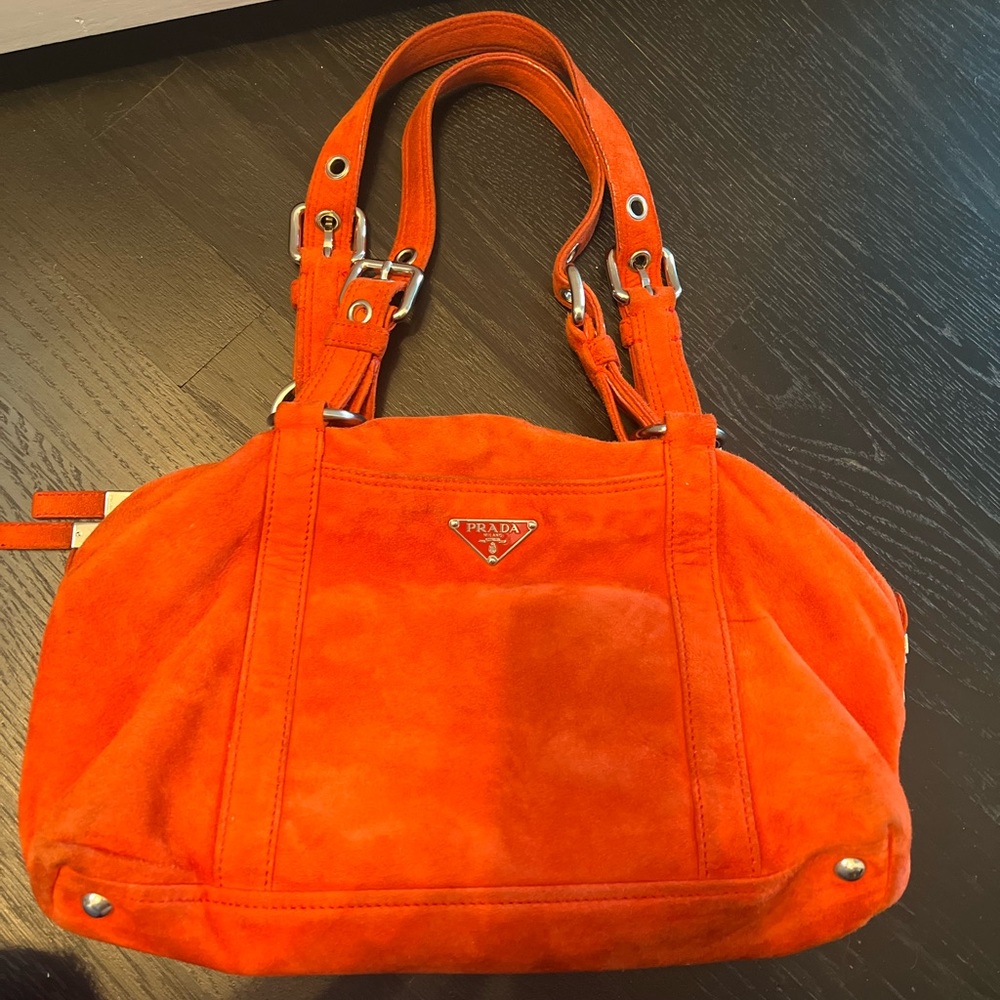 Prada Orange Suede Women's Bag